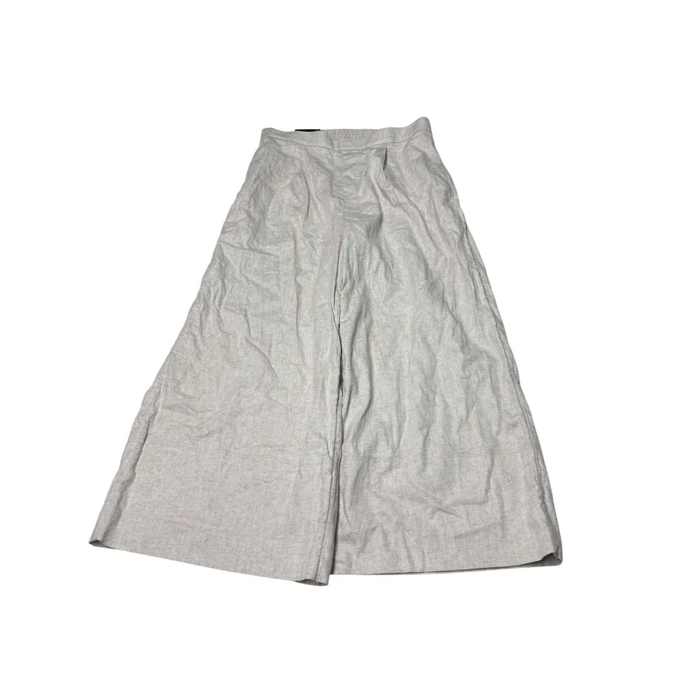 NWt Banana Republic Linen Blend High Rise Cropped Pants Flax Beige Women M 32X25